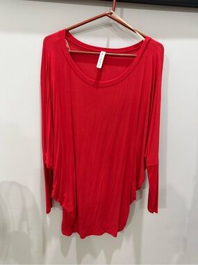 Vanilla Bay Red Draped Long-Sleeve Top